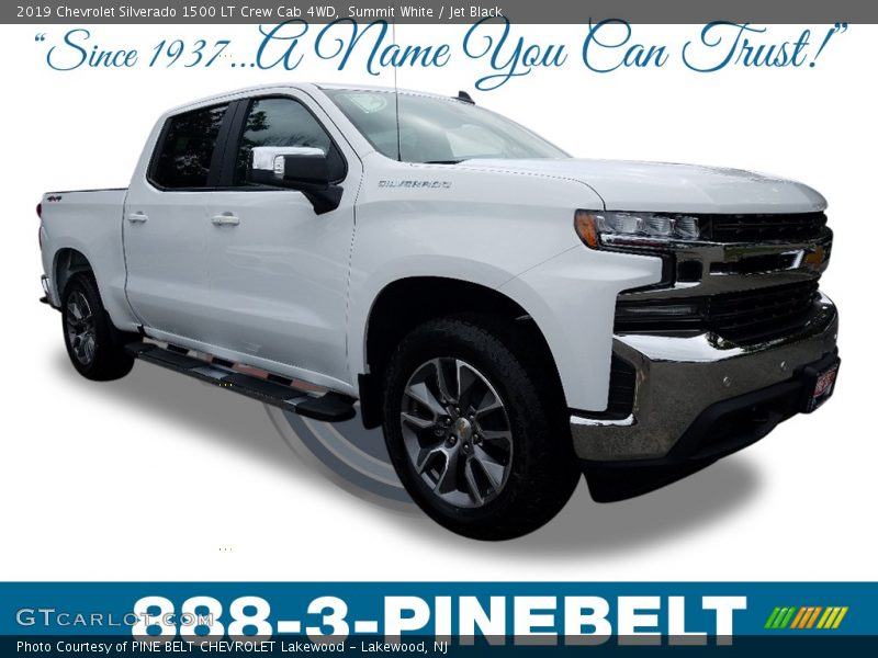 Summit White / Jet Black 2019 Chevrolet Silverado 1500 LT Crew Cab 4WD