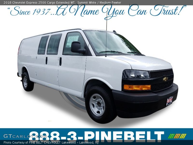 Summit White / Medium Pewter 2018 Chevrolet Express 2500 Cargo Extended WT