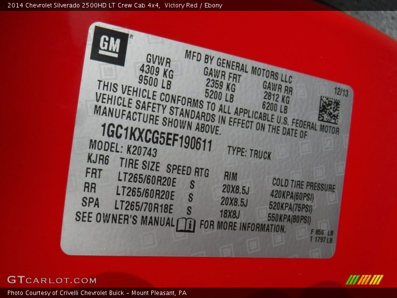 Victory Red / Ebony 2014 Chevrolet Silverado 2500HD LT Crew Cab 4x4