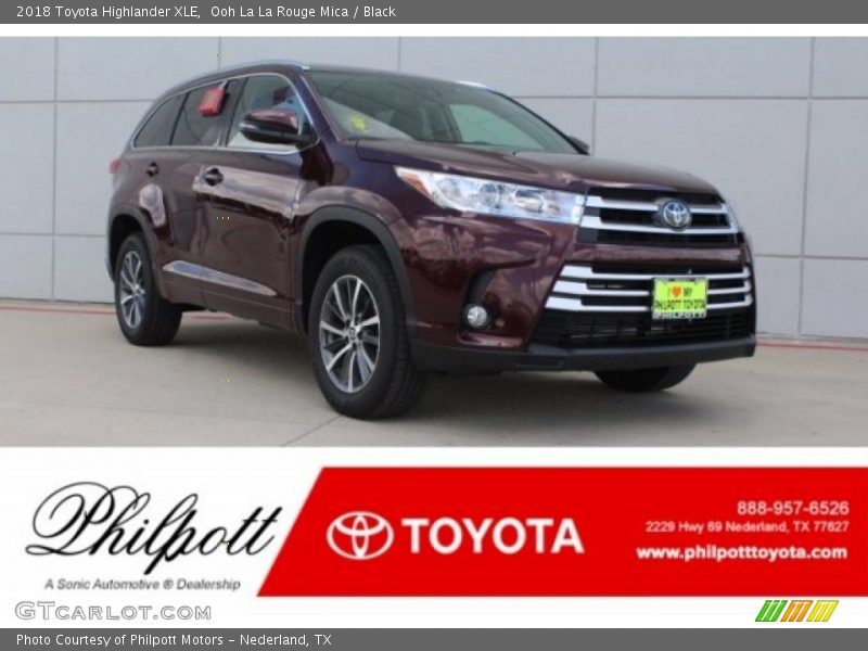 Ooh La La Rouge Mica / Black 2018 Toyota Highlander XLE