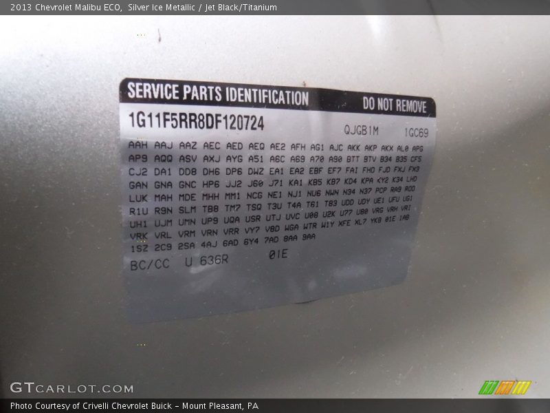 Silver Ice Metallic / Jet Black/Titanium 2013 Chevrolet Malibu ECO