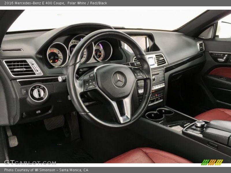 Polar White / Red/Black 2016 Mercedes-Benz E 400 Coupe