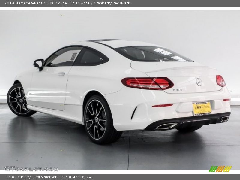 Polar White / Cranberry Red/Black 2019 Mercedes-Benz C 300 Coupe