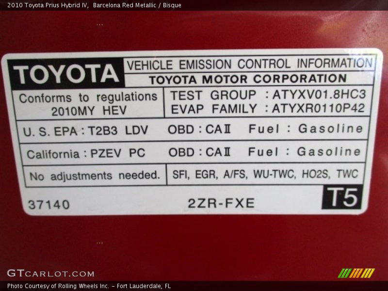 Barcelona Red Metallic / Bisque 2010 Toyota Prius Hybrid IV