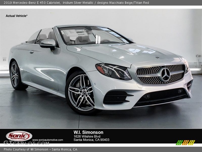 Iridium Silver Metallic / designo Macchiato Beige/Titian Red 2019 Mercedes-Benz E 450 Cabriolet