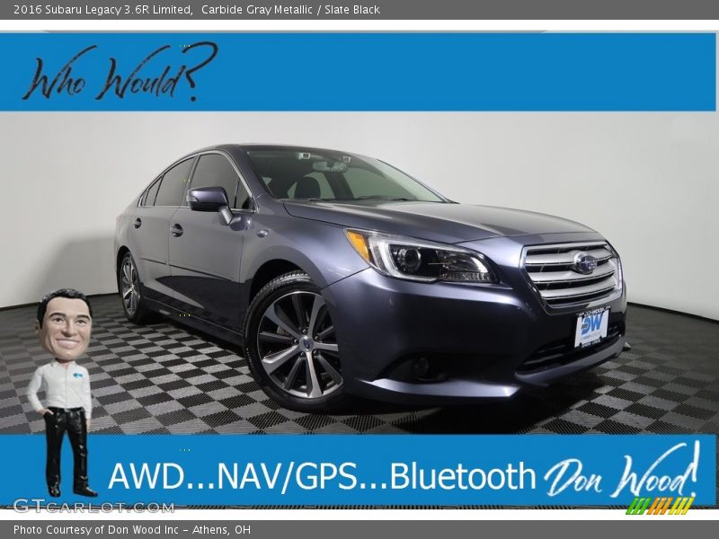 Carbide Gray Metallic / Slate Black 2016 Subaru Legacy 3.6R Limited