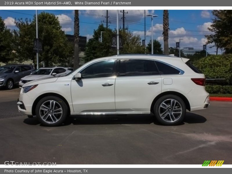 White Diamond Pearl / Parchment 2019 Acura MDX Sport Hybrid SH-AWD
