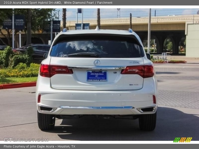 White Diamond Pearl / Parchment 2019 Acura MDX Sport Hybrid SH-AWD
