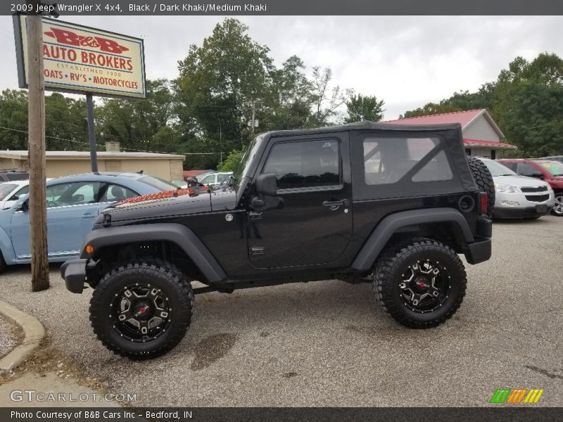 Black / Dark Khaki/Medium Khaki 2009 Jeep Wrangler X 4x4