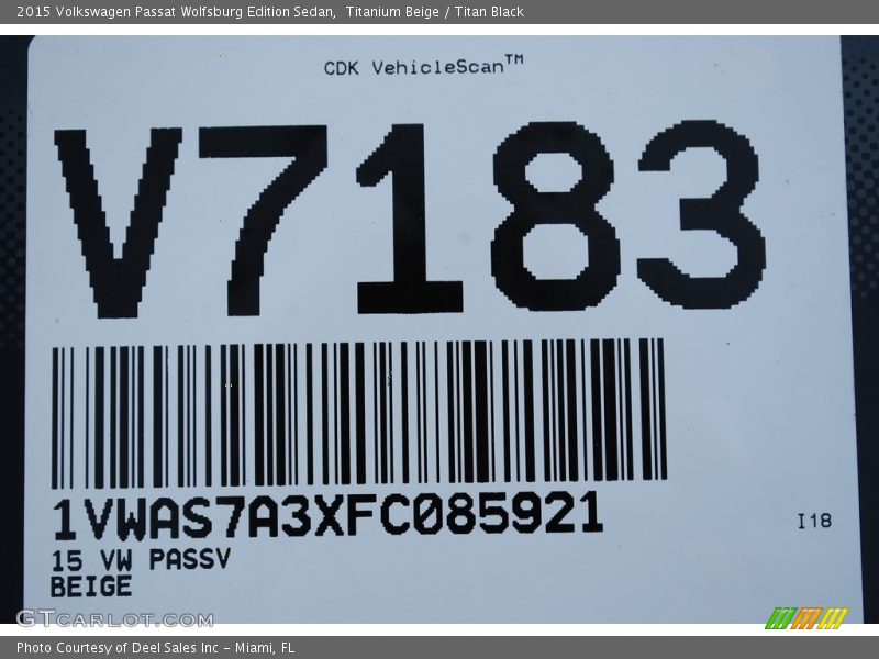 Titanium Beige / Titan Black 2015 Volkswagen Passat Wolfsburg Edition Sedan