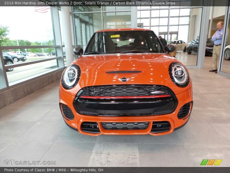Solaris Orange / Carbon Black Dinamica/Double Stripe 2019 Mini Hardtop John Cooper Works 2 Door