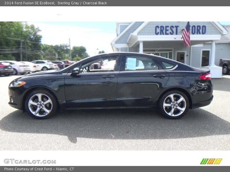 Sterling Gray / Charcoal Black 2014 Ford Fusion SE EcoBoost
