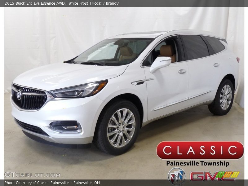 White Frost Tricoat / Brandy 2019 Buick Enclave Essence AWD