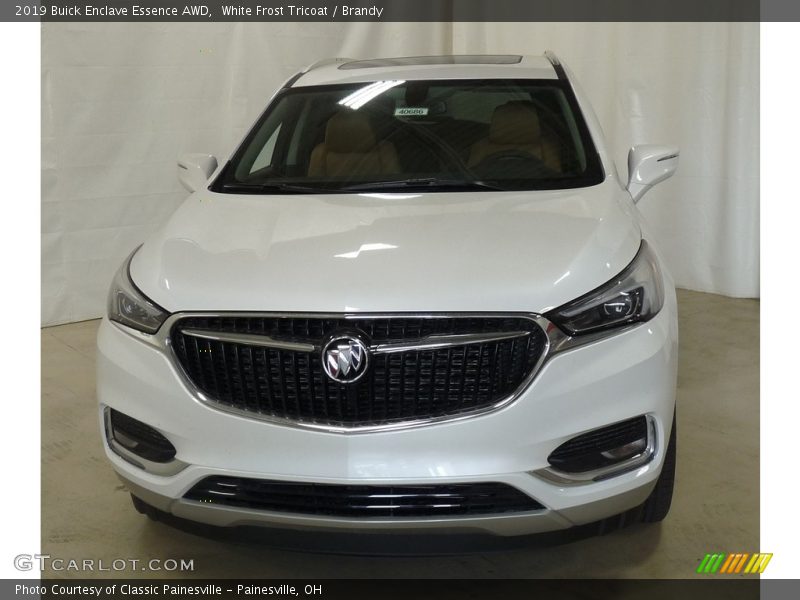 White Frost Tricoat / Brandy 2019 Buick Enclave Essence AWD