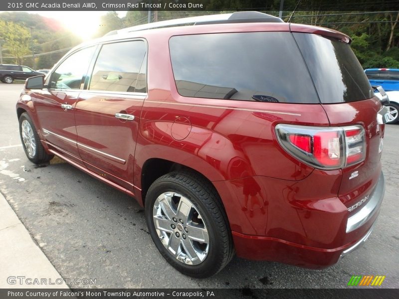 Crimson Red Tincoat / Cocoa Dune 2015 GMC Acadia Denali AWD