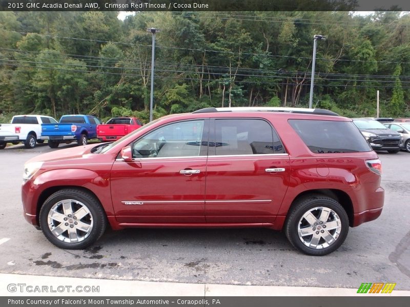 Crimson Red Tincoat / Cocoa Dune 2015 GMC Acadia Denali AWD