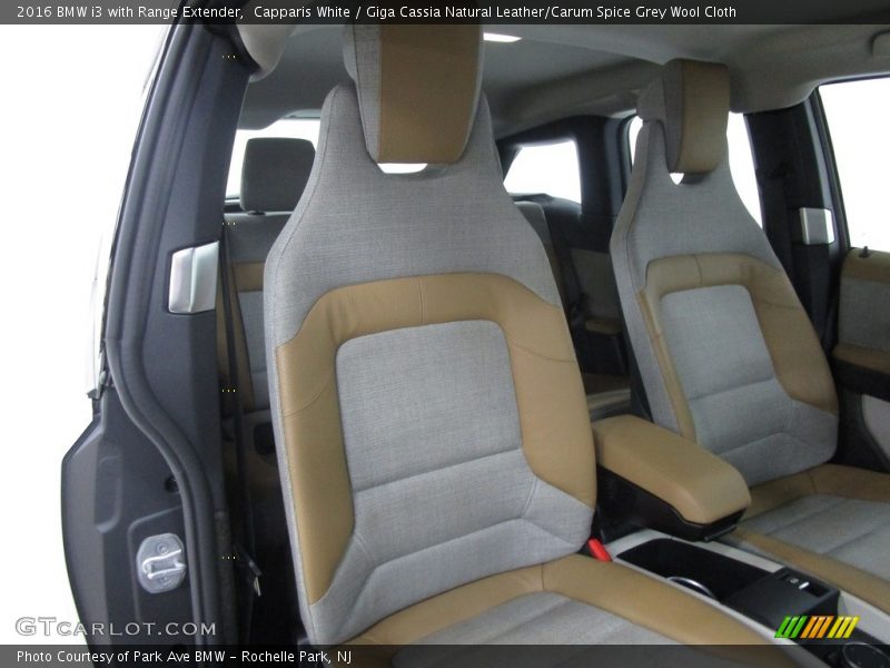 Capparis White / Giga Cassia Natural Leather/Carum Spice Grey Wool Cloth 2016 BMW i3 with Range Extender