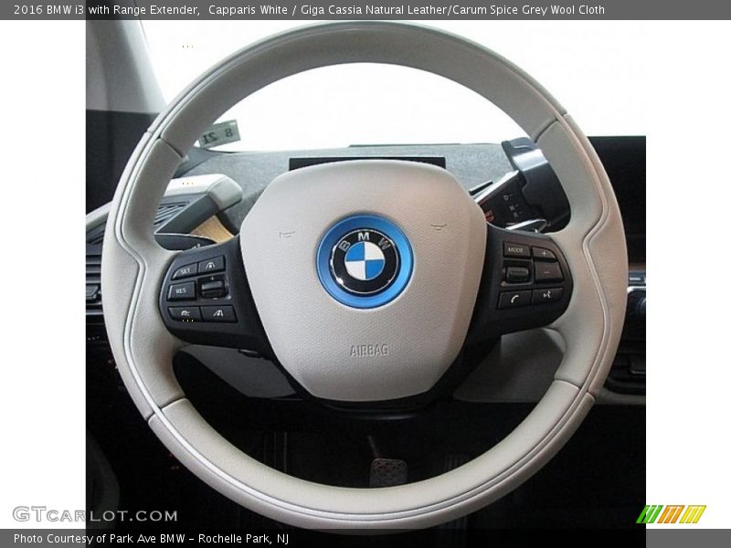 Capparis White / Giga Cassia Natural Leather/Carum Spice Grey Wool Cloth 2016 BMW i3 with Range Extender