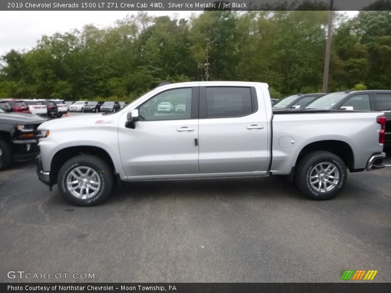 Silver Ice Metallic / Jet Black 2019 Chevrolet Silverado 1500 LT Z71 Crew Cab 4WD