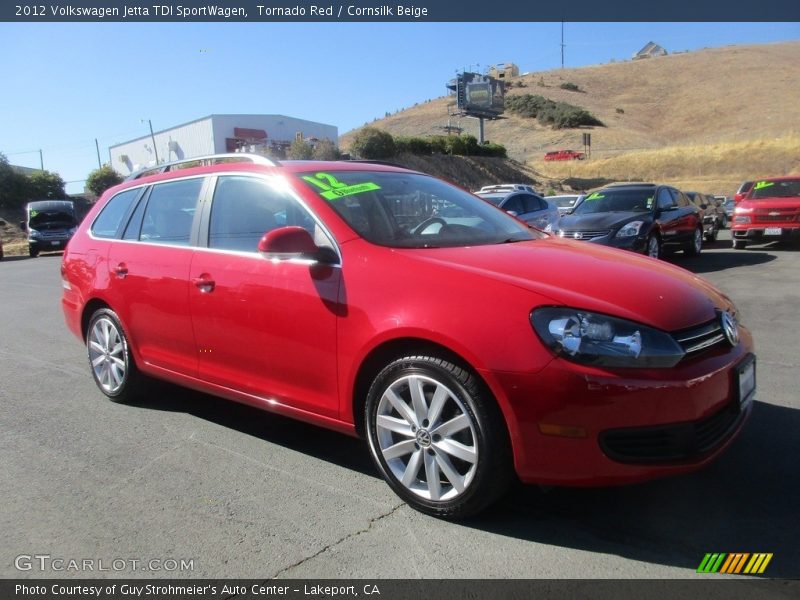 Tornado Red / Cornsilk Beige 2012 Volkswagen Jetta TDI SportWagen
