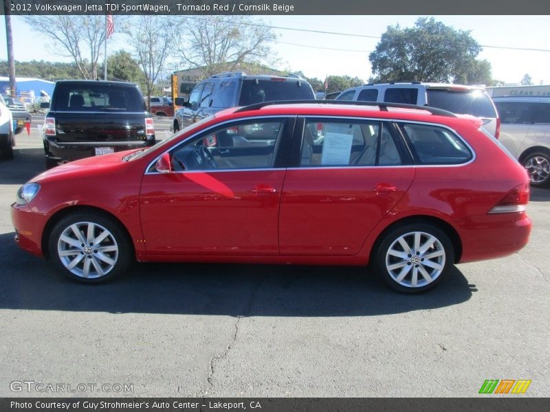 Tornado Red / Cornsilk Beige 2012 Volkswagen Jetta TDI SportWagen
