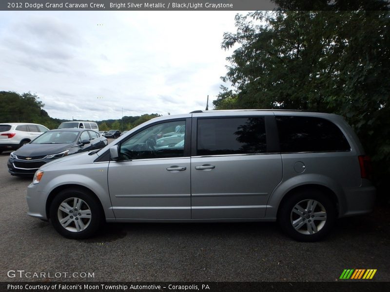 Bright Silver Metallic / Black/Light Graystone 2012 Dodge Grand Caravan Crew