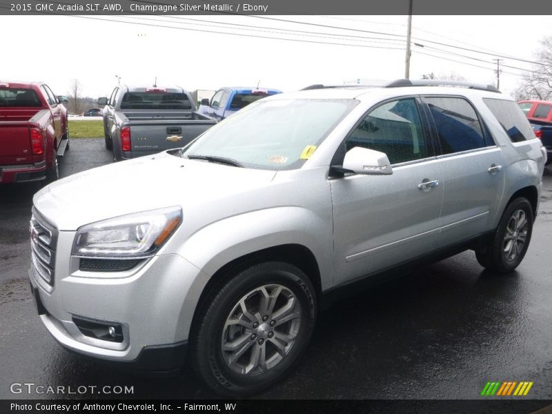 Champagne Silver Metallic / Ebony 2015 GMC Acadia SLT AWD
