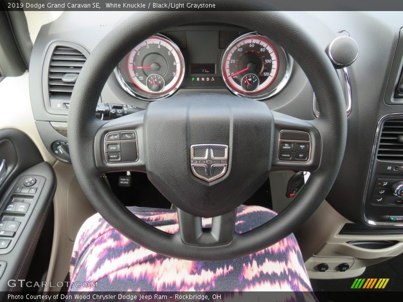 White Knuckle / Black/Light Graystone 2019 Dodge Grand Caravan SE
