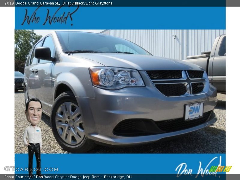 Billet / Black/Light Graystone 2019 Dodge Grand Caravan SE