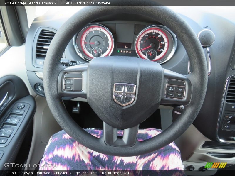 Billet / Black/Light Graystone 2019 Dodge Grand Caravan SE