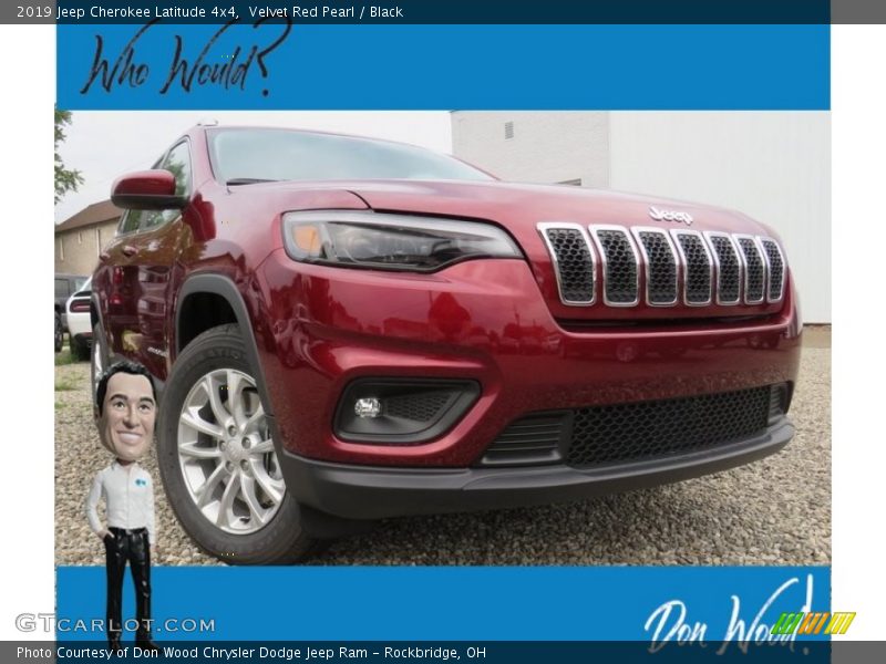 Velvet Red Pearl / Black 2019 Jeep Cherokee Latitude 4x4