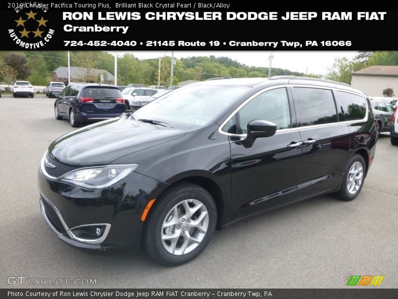 Brilliant Black Crystal Pearl / Black/Alloy 2019 Chrysler Pacifica Touring Plus