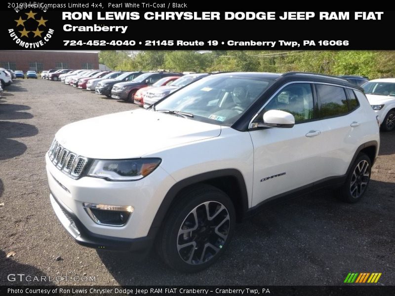 Pearl White Tri–Coat / Black 2019 Jeep Compass Limited 4x4