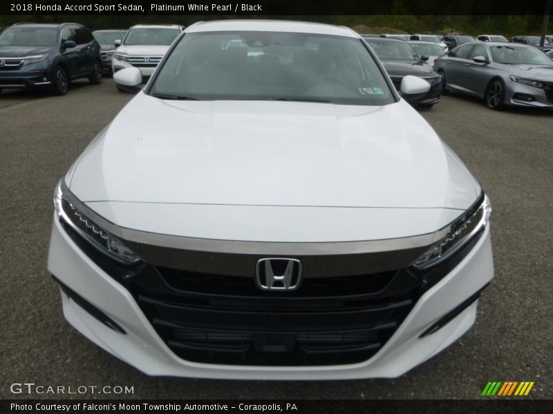 Platinum White Pearl / Black 2018 Honda Accord Sport Sedan