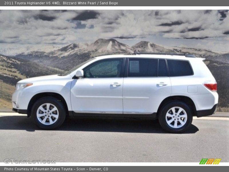 Blizzard White Pearl / Sand Beige 2011 Toyota Highlander V6 4WD