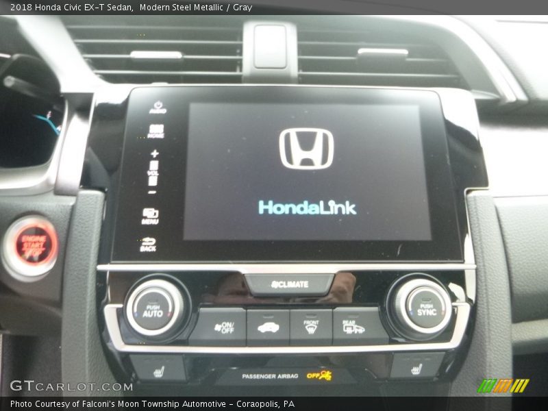 Modern Steel Metallic / Gray 2018 Honda Civic EX-T Sedan