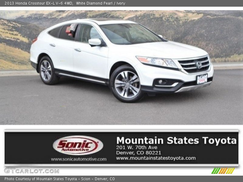 White Diamond Pearl / Ivory 2013 Honda Crosstour EX-L V-6 4WD
