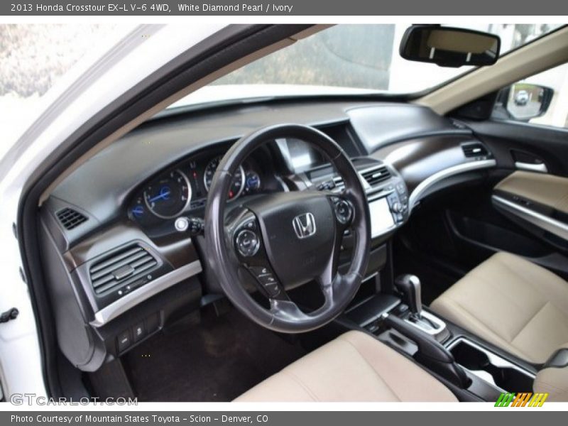 White Diamond Pearl / Ivory 2013 Honda Crosstour EX-L V-6 4WD