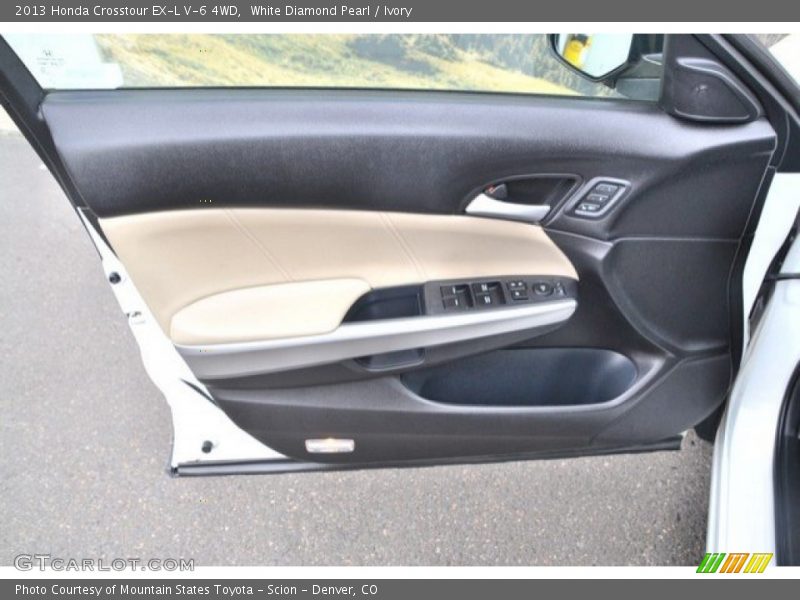 White Diamond Pearl / Ivory 2013 Honda Crosstour EX-L V-6 4WD
