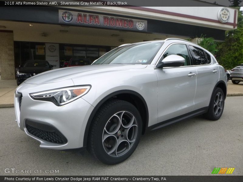 Silverstone Gray Metallic / Black/Black 2018 Alfa Romeo Stelvio AWD