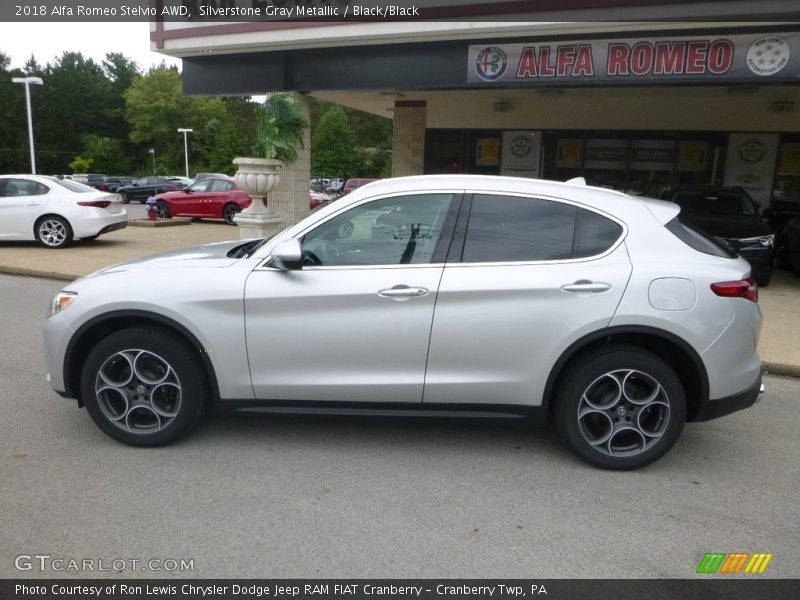 Silverstone Gray Metallic / Black/Black 2018 Alfa Romeo Stelvio AWD