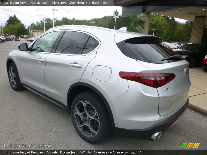 Silverstone Gray Metallic / Black/Black 2018 Alfa Romeo Stelvio AWD