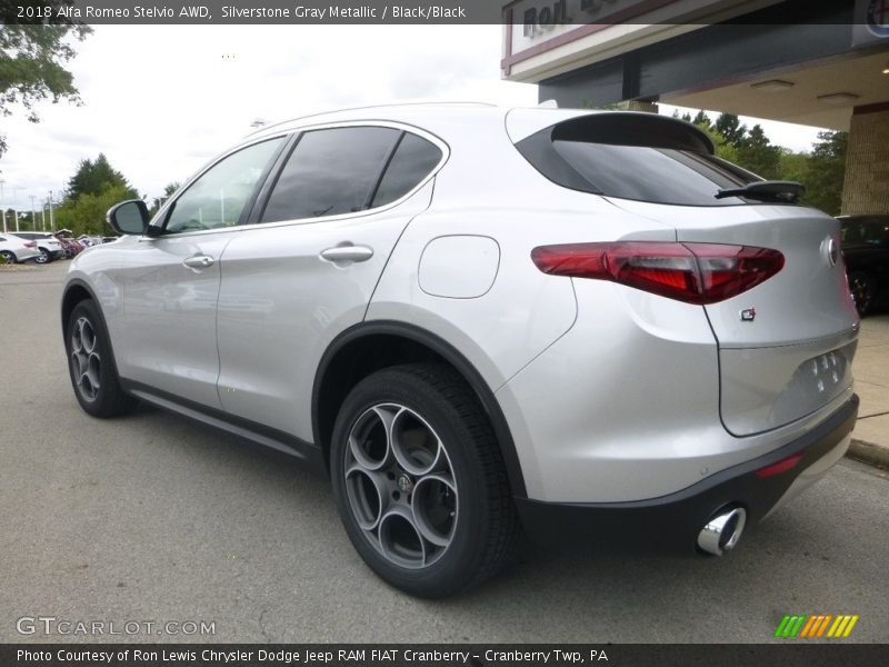 Silverstone Gray Metallic / Black/Black 2018 Alfa Romeo Stelvio AWD