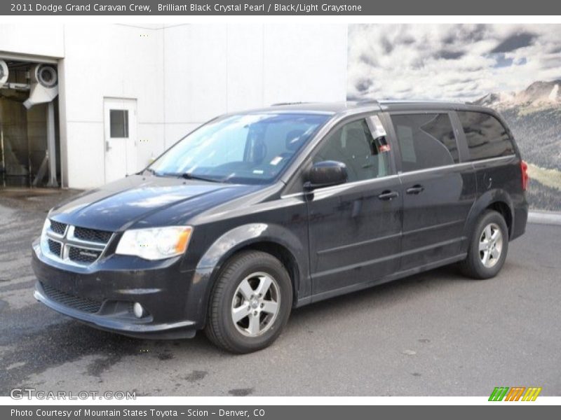 Brilliant Black Crystal Pearl / Black/Light Graystone 2011 Dodge Grand Caravan Crew