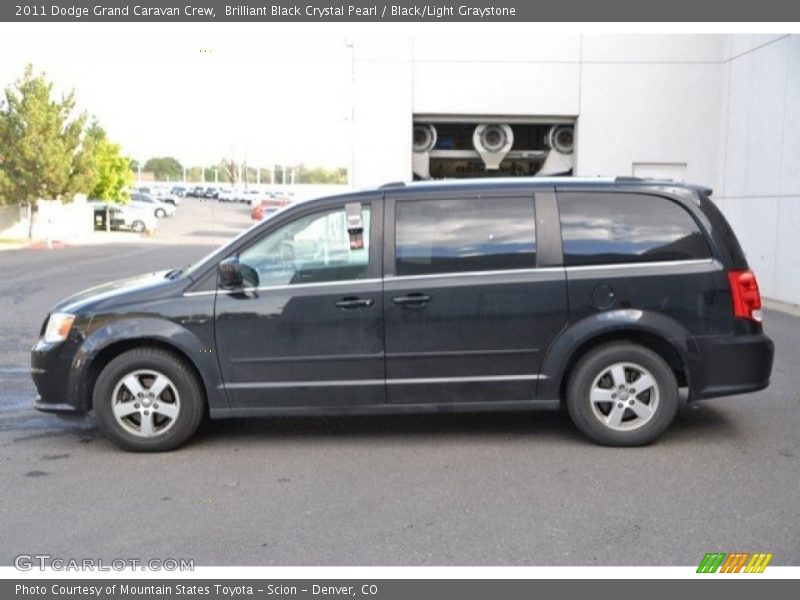 Brilliant Black Crystal Pearl / Black/Light Graystone 2011 Dodge Grand Caravan Crew