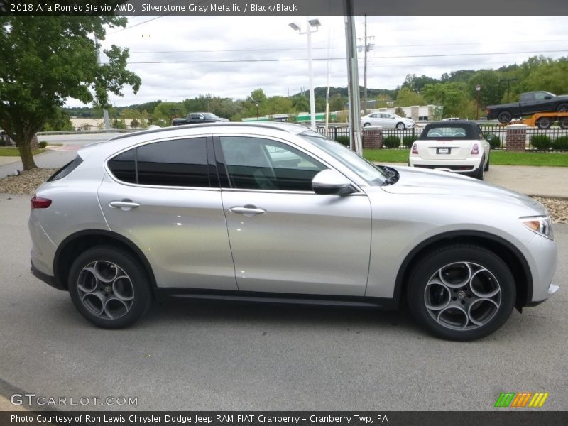 Silverstone Gray Metallic / Black/Black 2018 Alfa Romeo Stelvio AWD