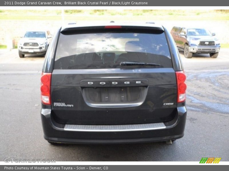 Brilliant Black Crystal Pearl / Black/Light Graystone 2011 Dodge Grand Caravan Crew