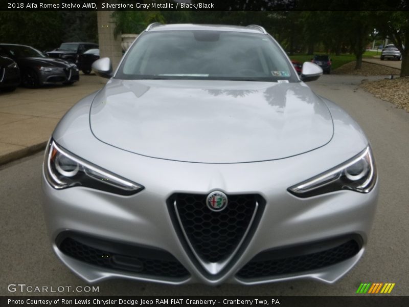 Silverstone Gray Metallic / Black/Black 2018 Alfa Romeo Stelvio AWD