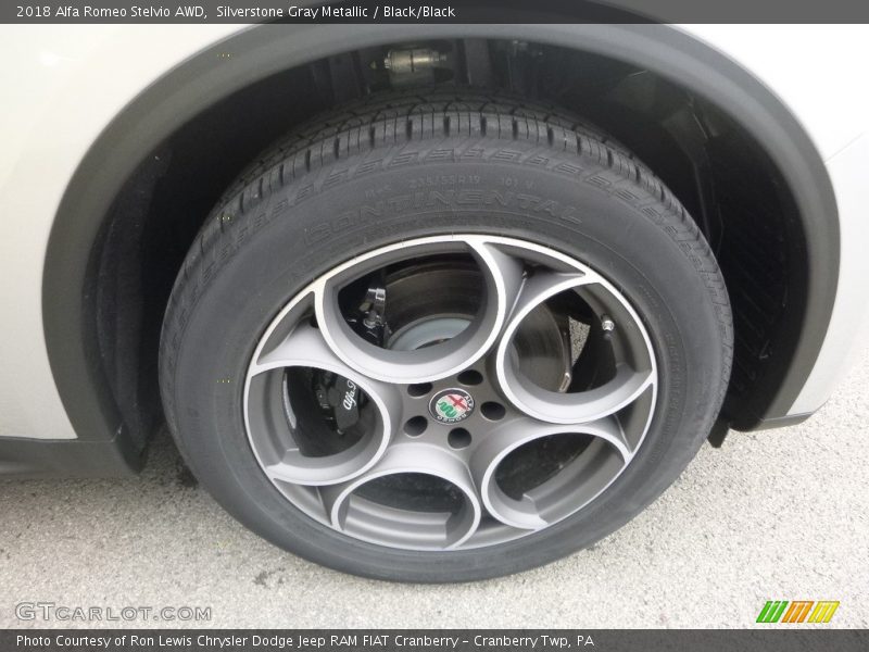 Silverstone Gray Metallic / Black/Black 2018 Alfa Romeo Stelvio AWD