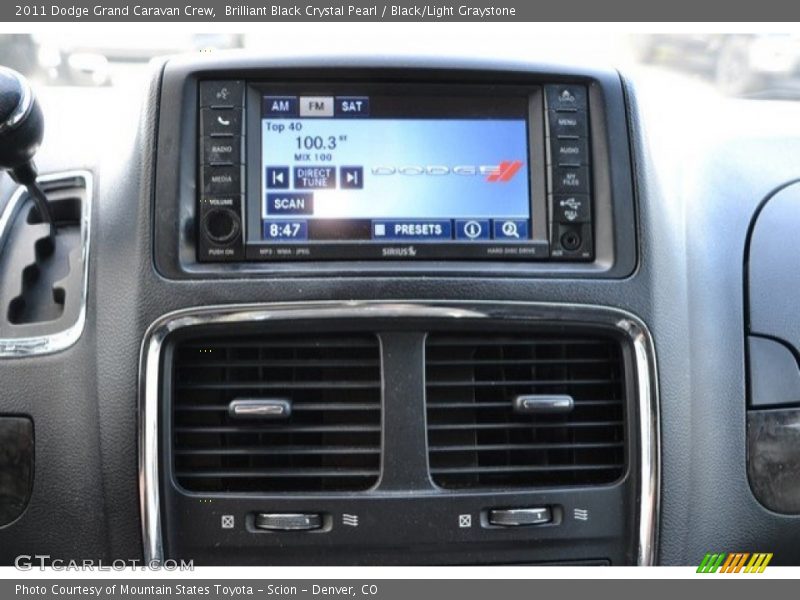 Brilliant Black Crystal Pearl / Black/Light Graystone 2011 Dodge Grand Caravan Crew